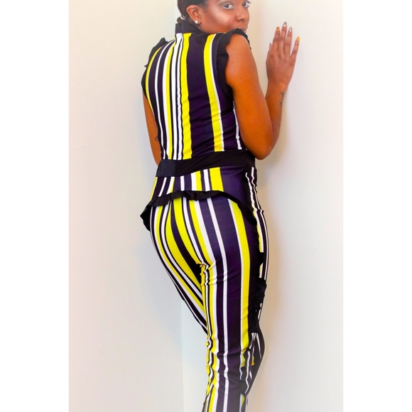 "Bumble Bee" striped black and yellow jumpsuit - Picture 2 of 4